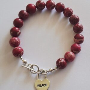 Bransoletka z naturalnego jaspisu cesarskiego „Peace”