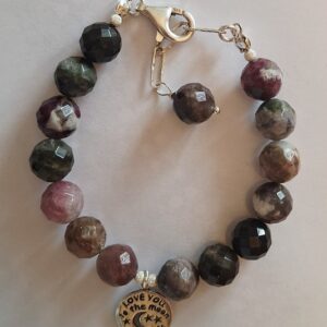 Bransoletka z naturalnego turmalinu „Love You to the Moon and Back”